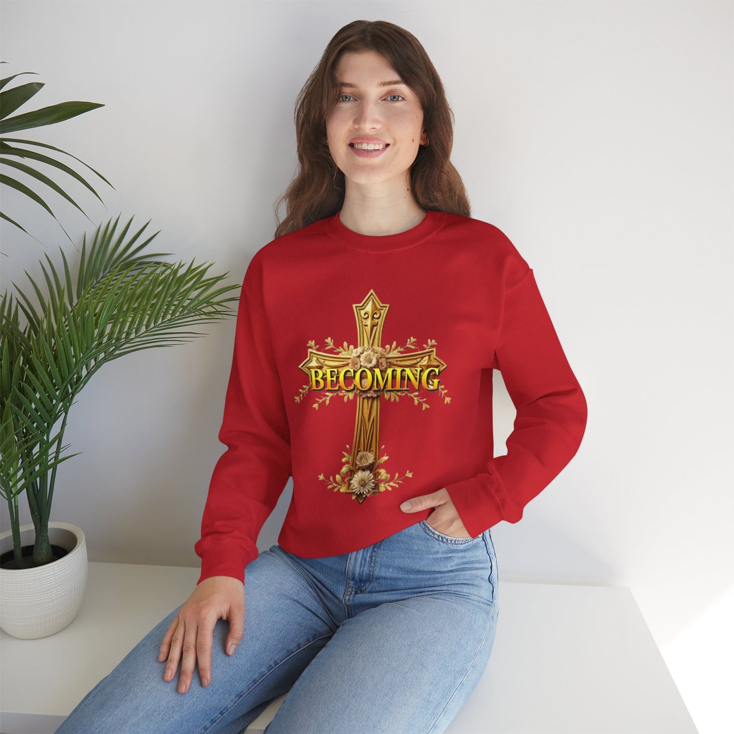 Becoming - Women’s Christian Sweatshirt (Dark Lettering)