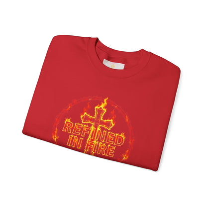 Women’s “Refined in Fire” Christian Sweatshirt – Bold Flame Design Pullover