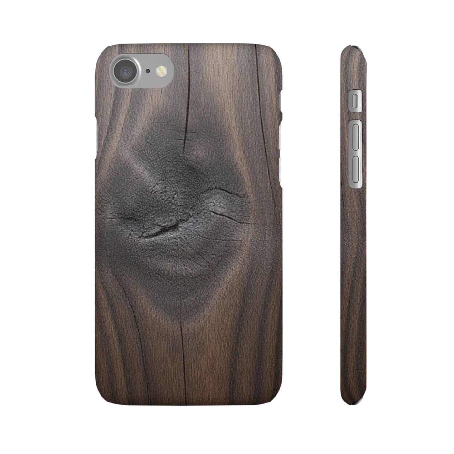 iPhone Snap Case – Dark Wood Grain Design