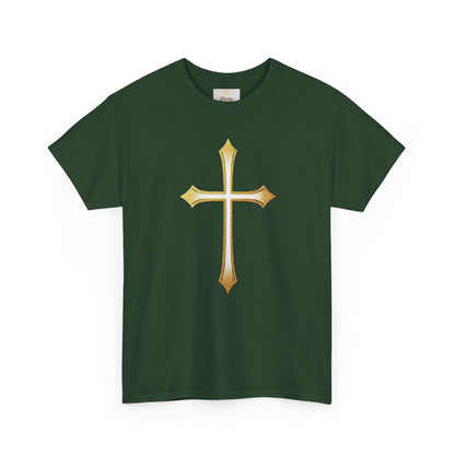 Men’s Gold Cross Tee – Christian Faith-Inspired Apparel