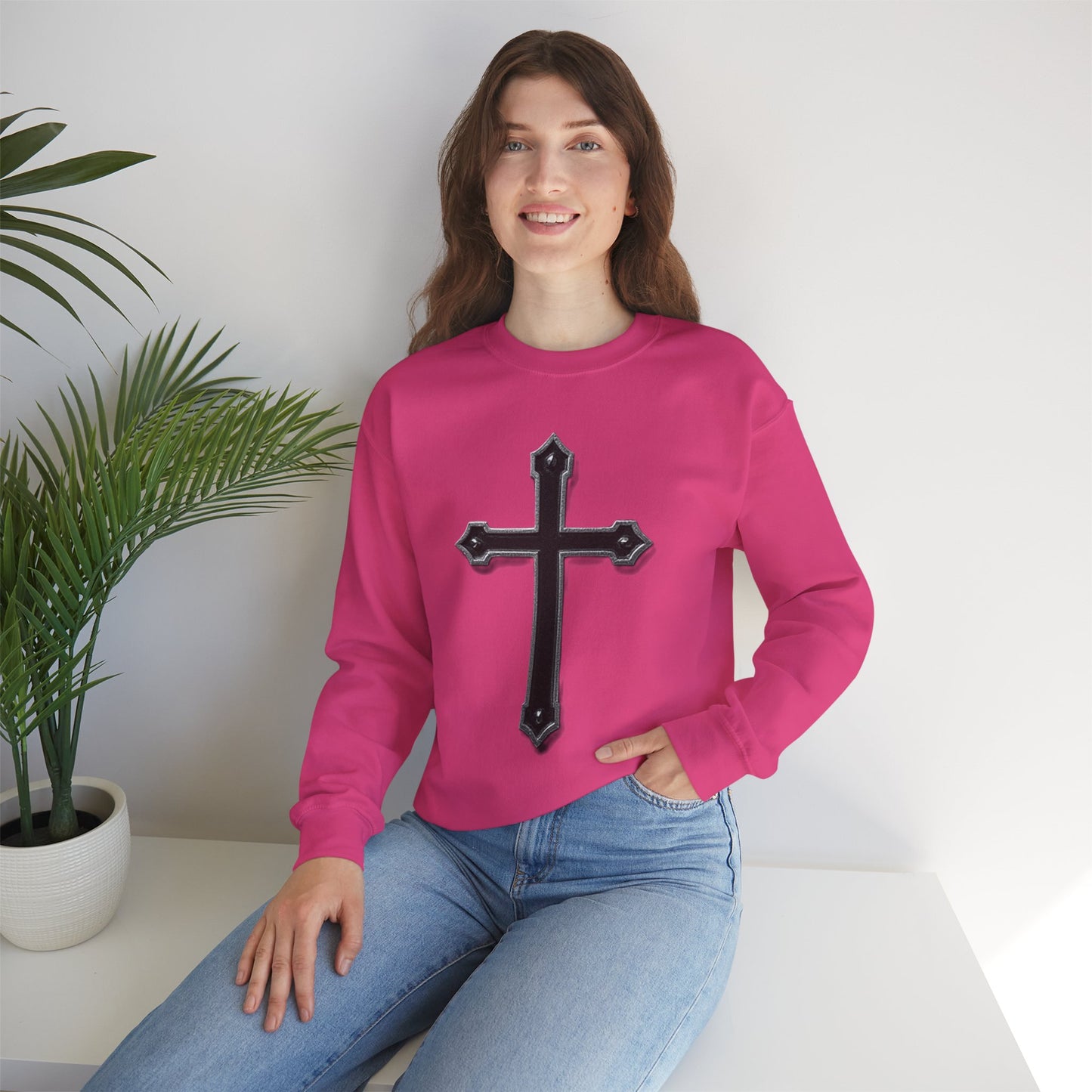 Warrior’s Black Cross Women’s Christian Sweatshirt | Ephesians 6:11