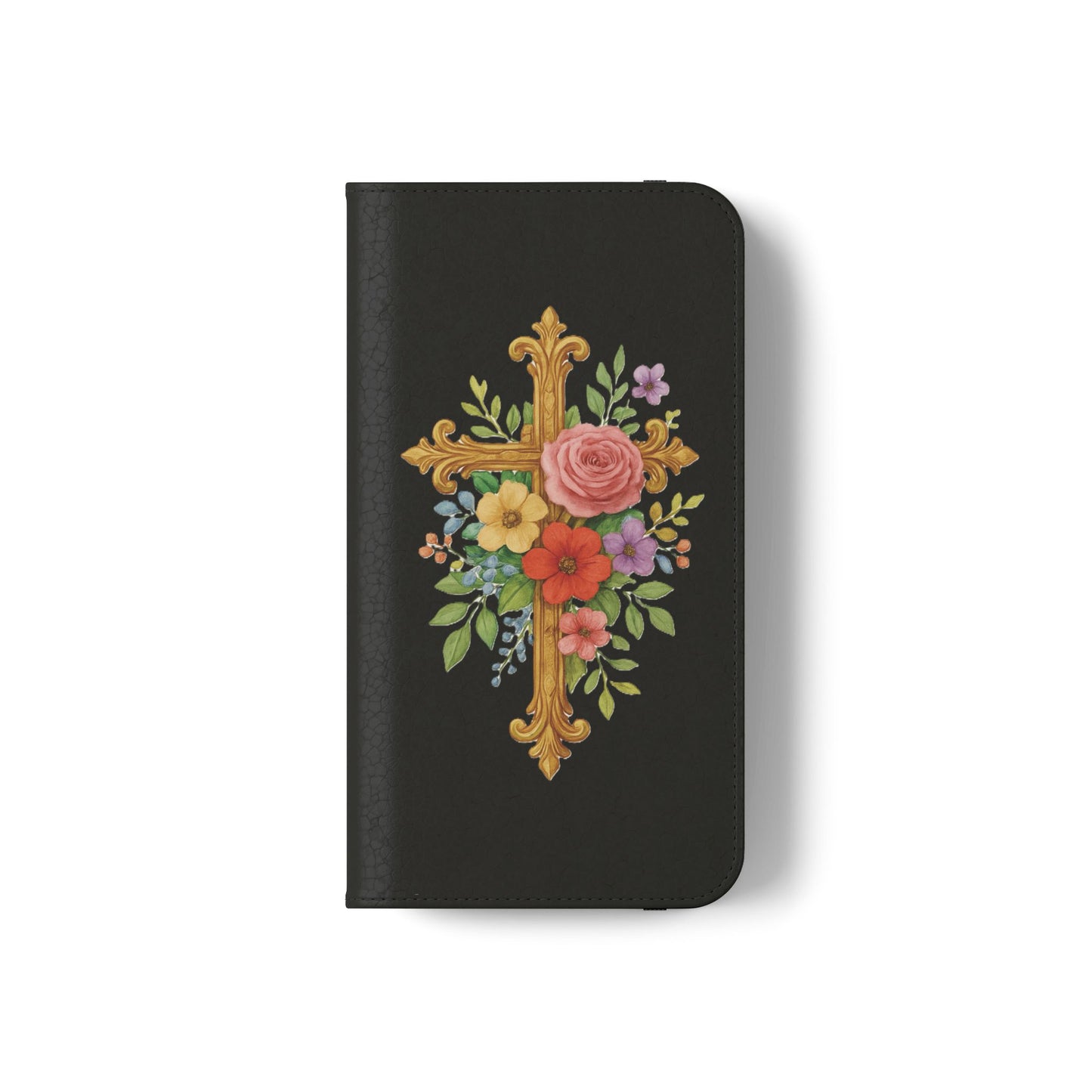 Floral Cross Wallet (black) Case for iPhone – Faith in Bloom