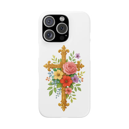 Floral Cross Snap Case for iPhone – Faith in Bloom