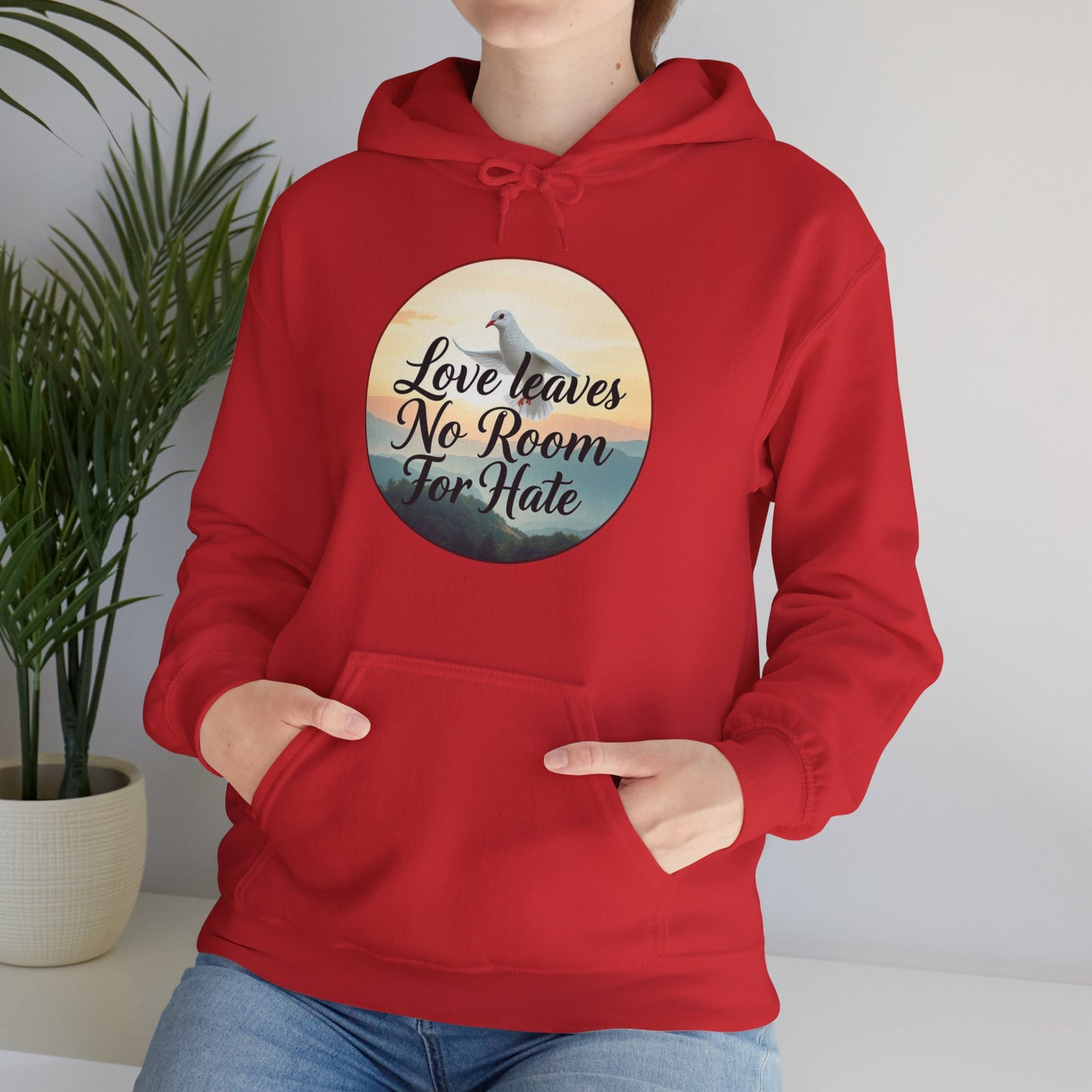 Women’s “Love Leaves No Room For Hate” Christian Hoodie – Faith & Compassion Pullover