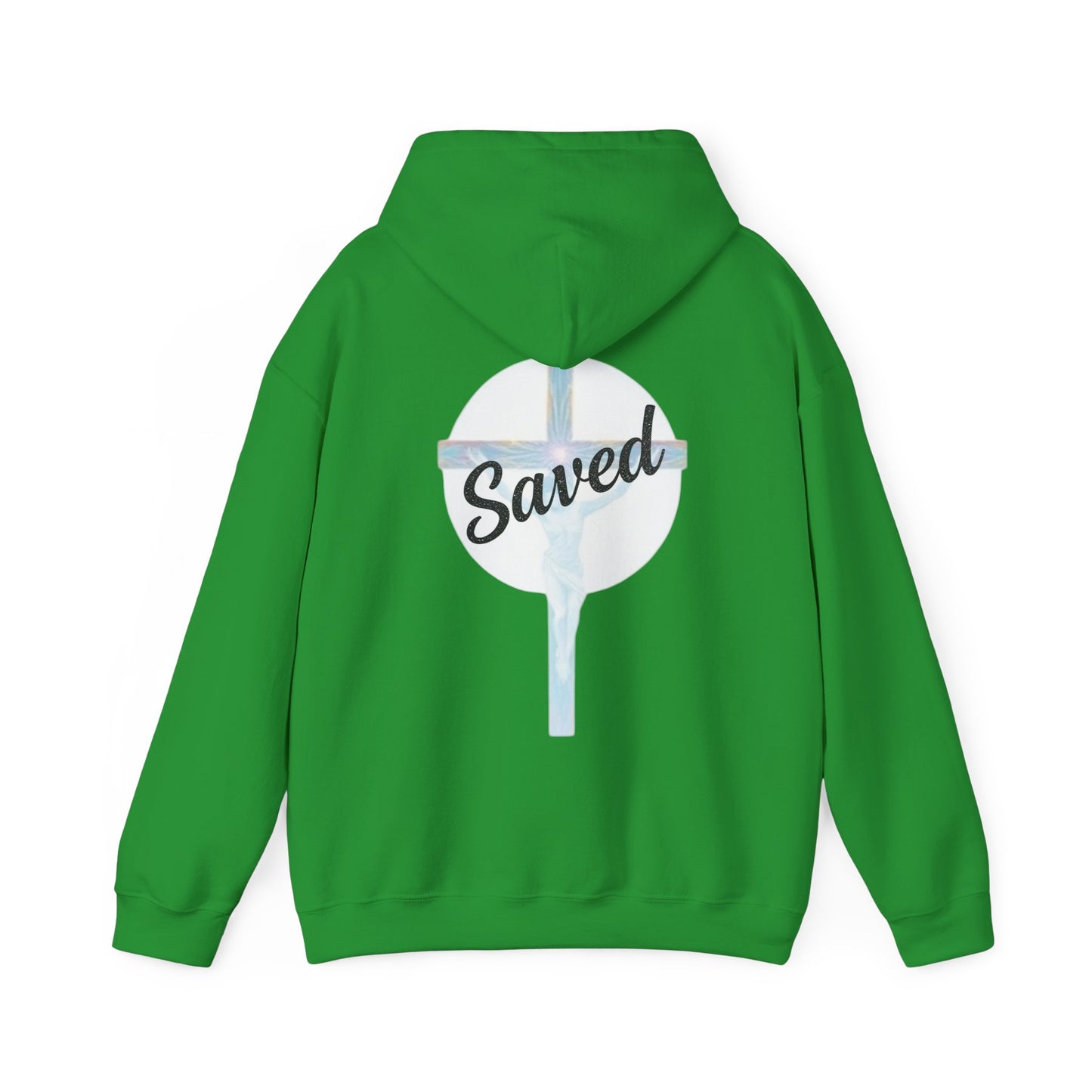 Saved in Christ – Men’s Faith Hoodie with Cross Design