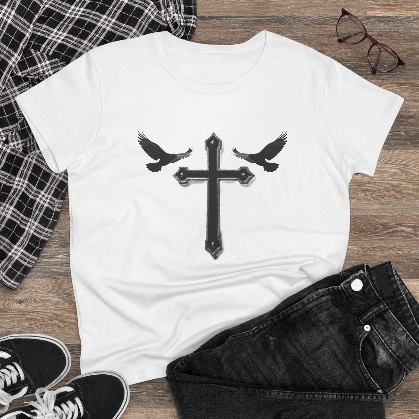 Fed by Faith – Cross & Crows Women’s Tee