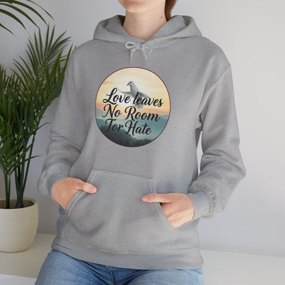 Women’s “Love Leaves No Room For Hate” Christian Hoodie – Faith & Compassion Pullover