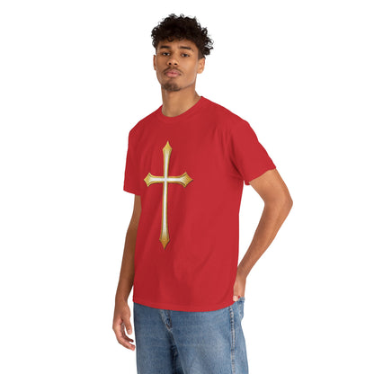 Men’s Gold Cross Tee – Christian Faith-Inspired Apparel