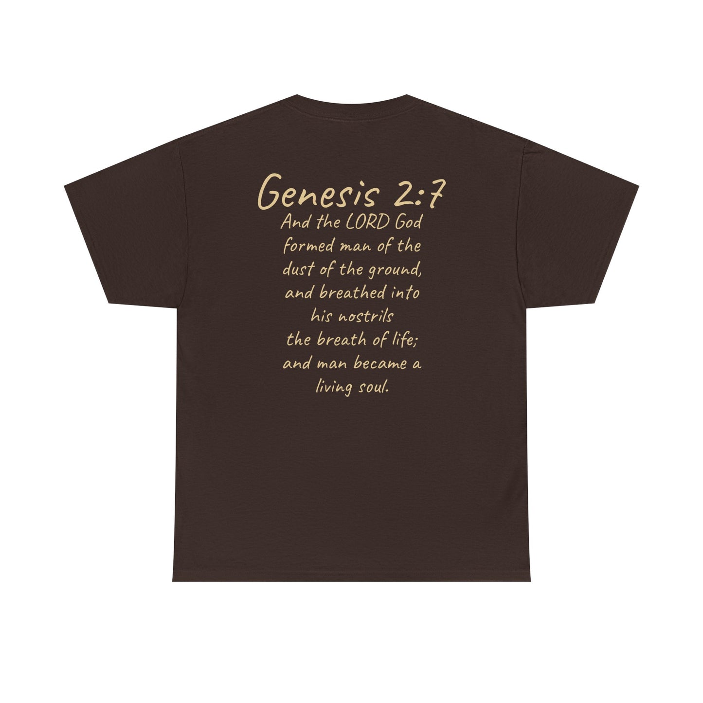 Formed from the Dust | Men’s Christian T-Shirt with Genesis 2:7 (Light Lettering)