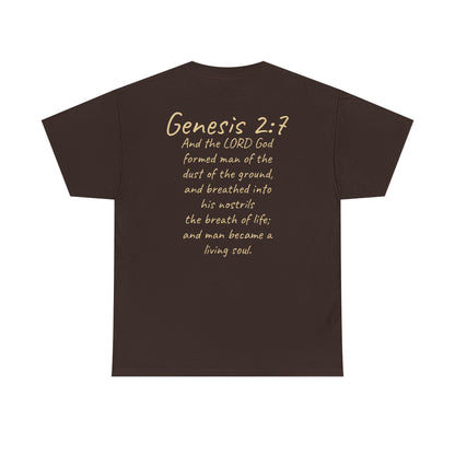 Formed from the Dust | Men’s Christian T-Shirt with Genesis 2:7 (Light Lettering)