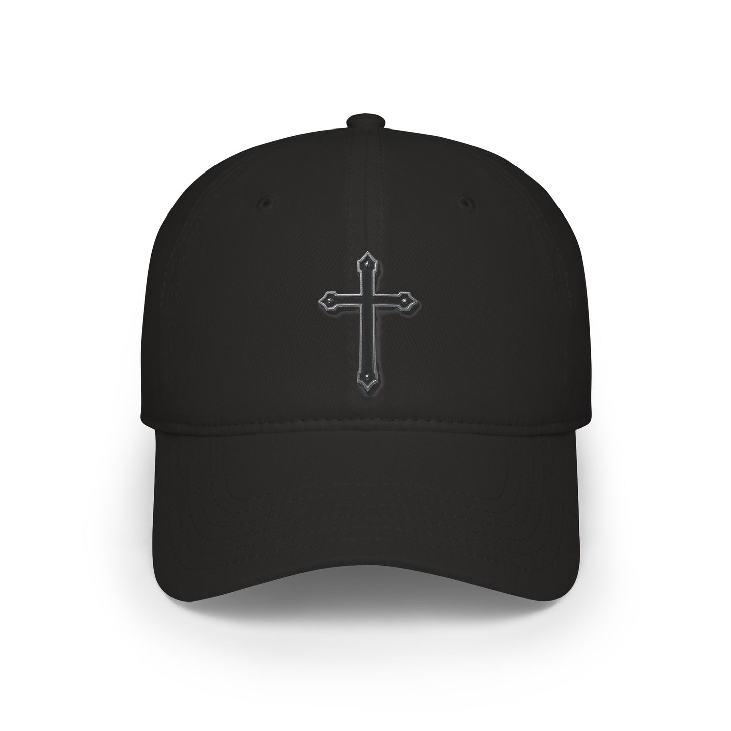 Warrior’s Black Cross Low Profile Christian Baseball Hat | Ephesians 6:11