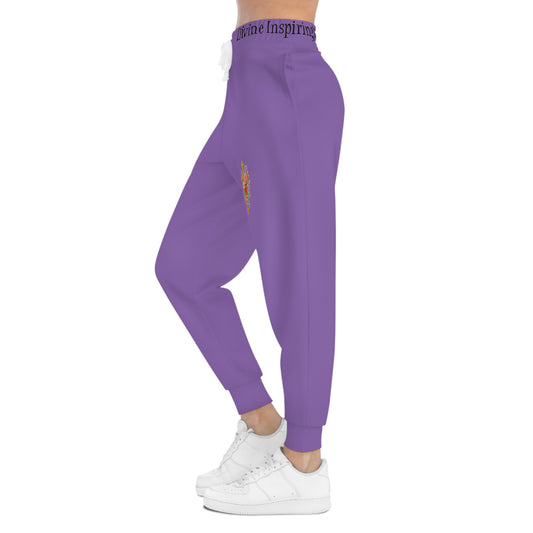 Blooming Faith Women's Jogging Pants in Purple with Floral Cross Design