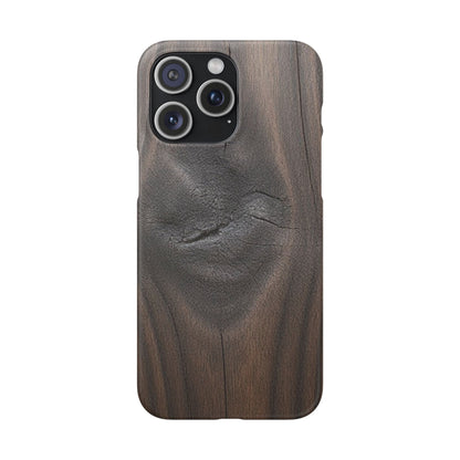 iPhone Snap Case – Dark Wood Grain Design