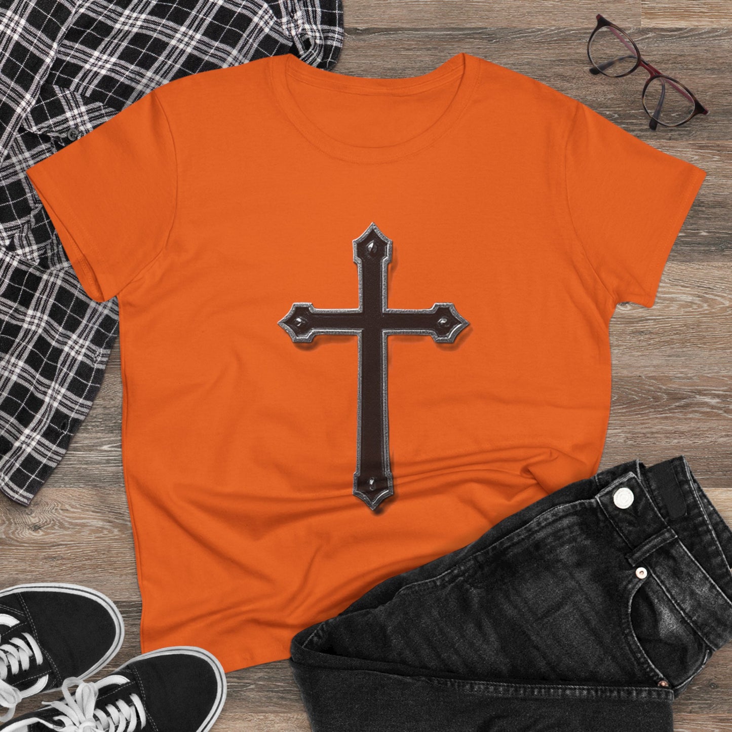 Warrior’s Black Cross Women’s Christian T-Shirt | Ephesians 6:11