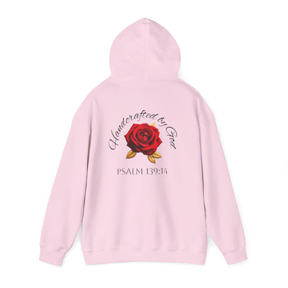 Handcrafted by God Rose Women's Hoodie (Dark Lettering)