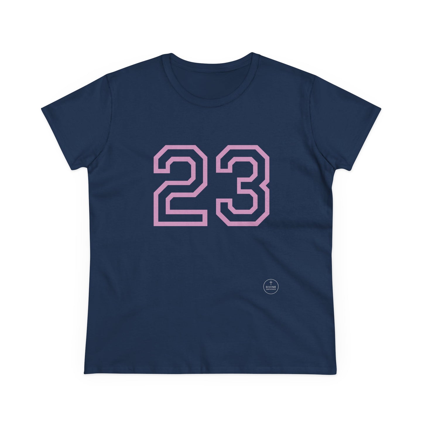 Psalm 23 Women’s Tee – Inspired Sports-Style Shirt (Pink Numbering)