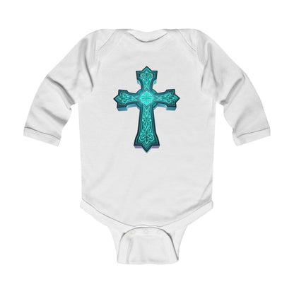 Radiant Light – Infant Long Sleeve Onesie with Cross