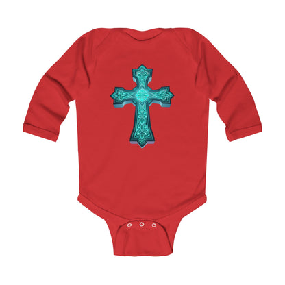 Radiant Light – Infant Long Sleeve Onesie with Cross