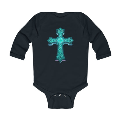Radiant Light – Infant Long Sleeve Onesie with Cross