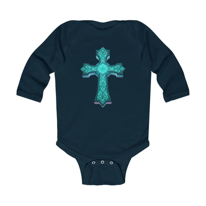 Radiant Light – Infant Long Sleeve Onesie with Cross