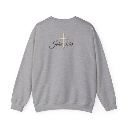 Saved Women’s Sweatshirt – Christian Faith Apparel with Cross & John 3:16