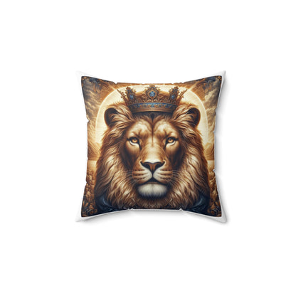 Majestic Lion Crown Throw Pillow – Strength & Courage Home Accent