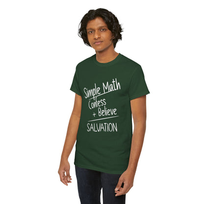 Simple Math of Salvation Men’s Christian T-Shirt (White Chalk)