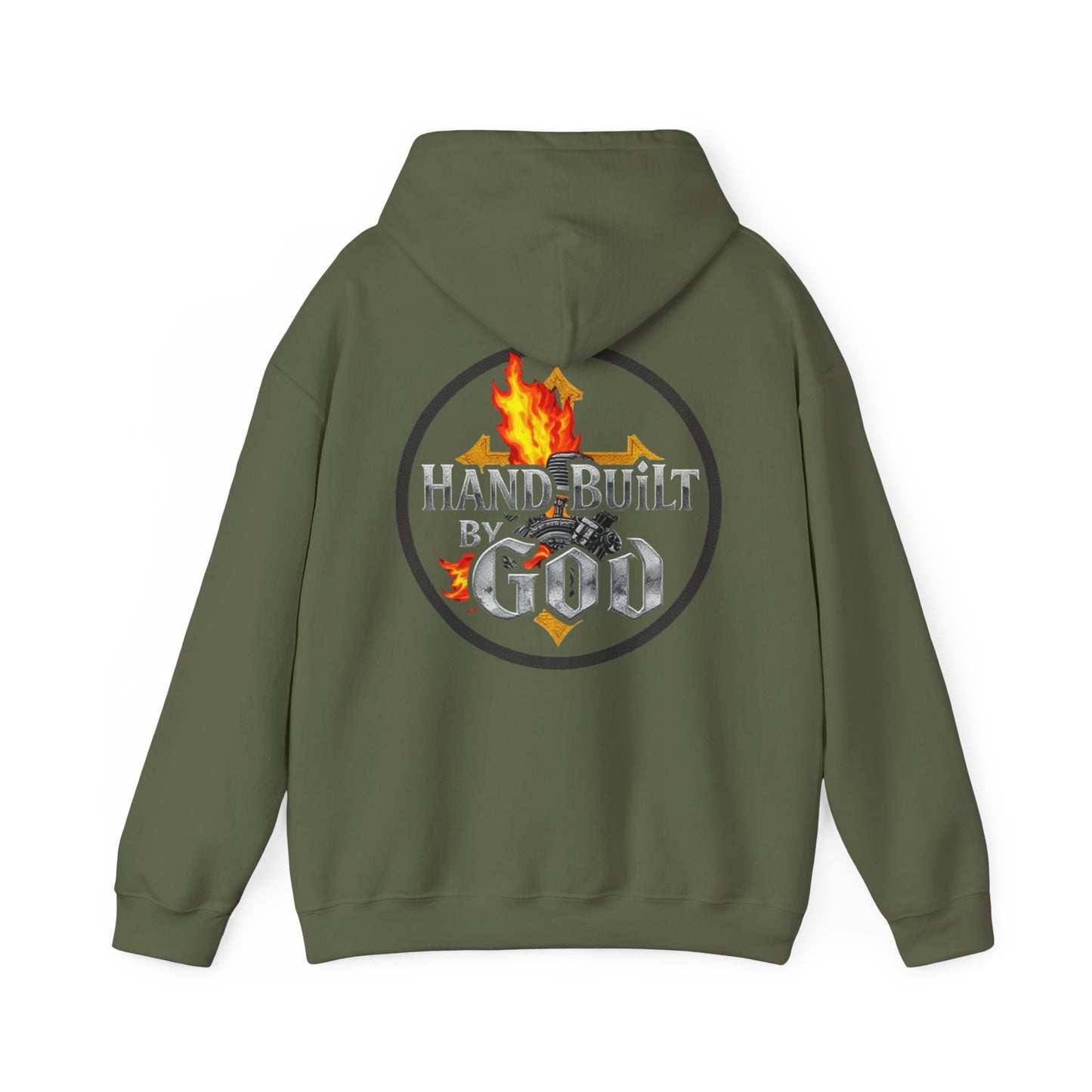 Men’s “Hand Built By God” Christian Hoodie – Bold Faith Identity Pullover