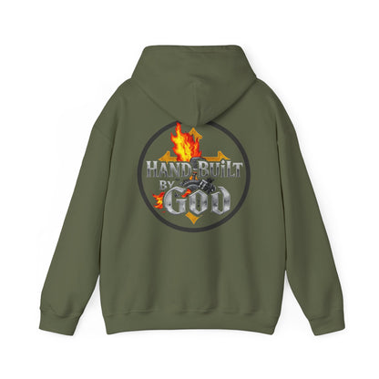 Men’s “Hand Built By God” Christian Hoodie – Bold Faith Identity Pullover