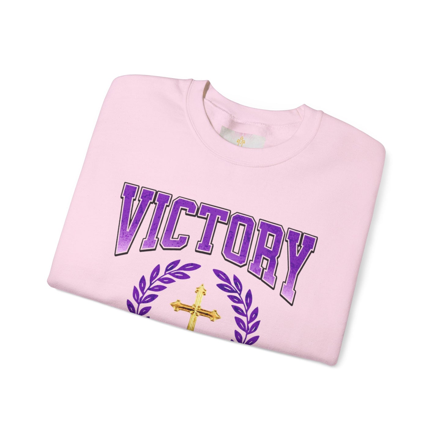 Victory Women’s Sweatshirt – Bold Purple Logo, Faith in Comfort