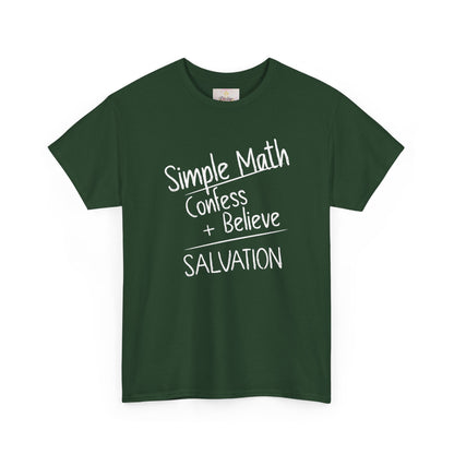 Simple Math of Salvation Men’s T-Shirt – Bold Faith (White Chalk)