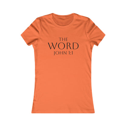 “The Word Eternal” – Women’s Favorite Christian Tee with Bold Dark Lettering (John 1:1)