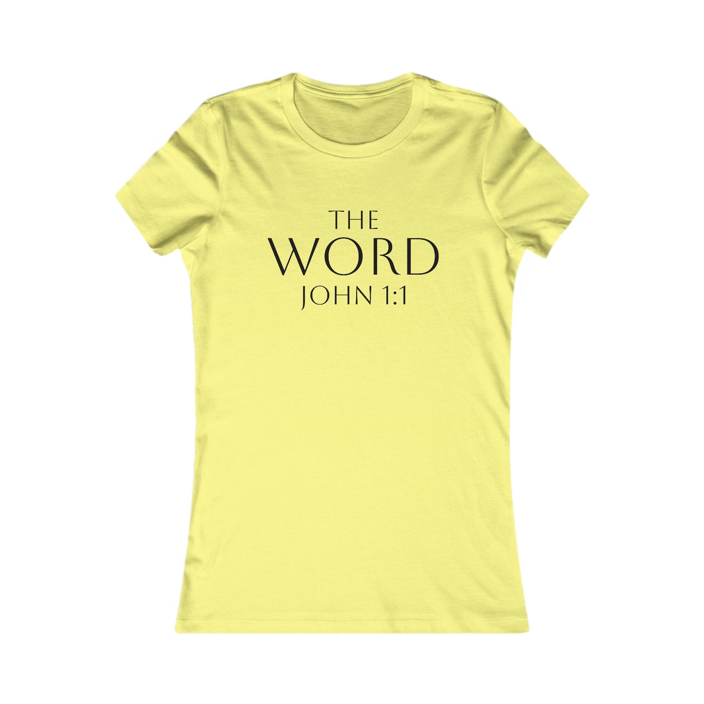 “The Word Eternal” – Women’s Favorite Christian Tee with Bold Dark Lettering (John 1:1)