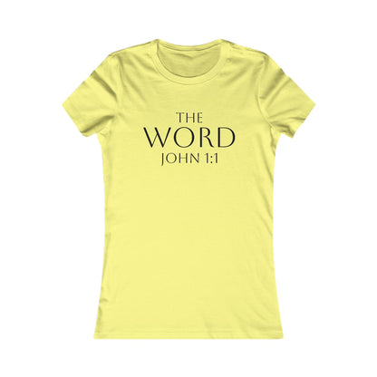 “The Word Eternal” – Women’s Favorite Christian Tee with Bold Dark Lettering (John 1:1)