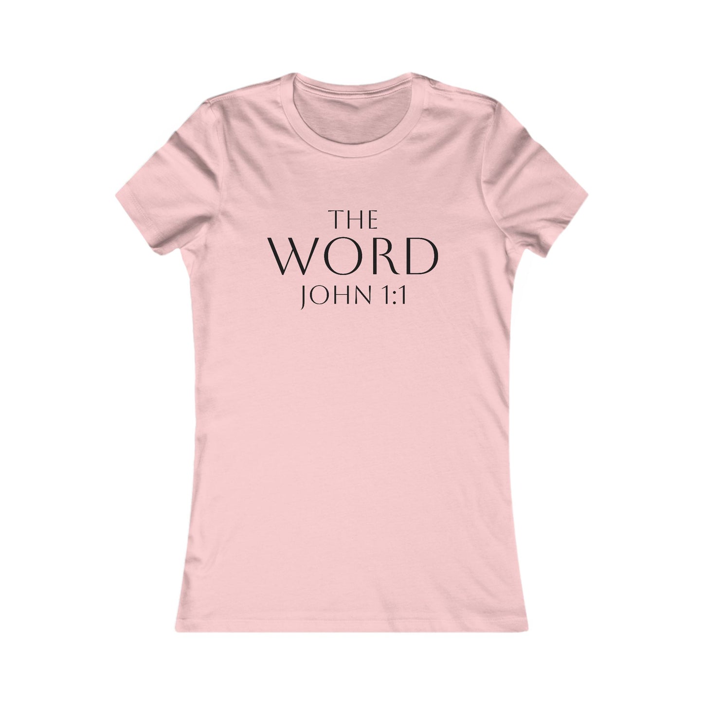 “The Word Eternal” – Women’s Favorite Christian Tee with Bold Dark Lettering (John 1:1)