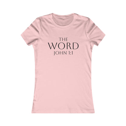 “The Word Eternal” – Women’s Favorite Christian Tee with Bold Dark Lettering (John 1:1)