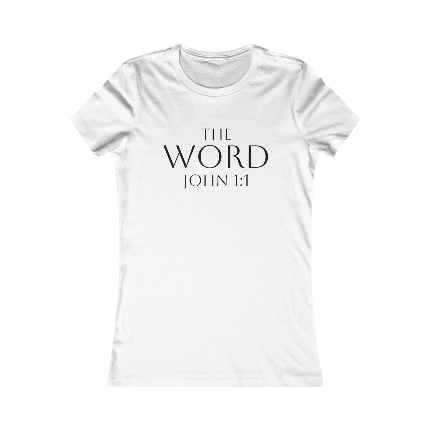 “The Word Eternal” – Women’s Favorite Christian Tee with Bold Dark Lettering (John 1:1)
