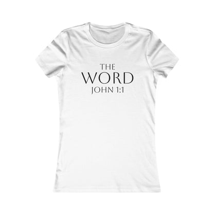“The Word Eternal” – Women’s Favorite Christian Tee with Bold Dark Lettering (John 1:1)