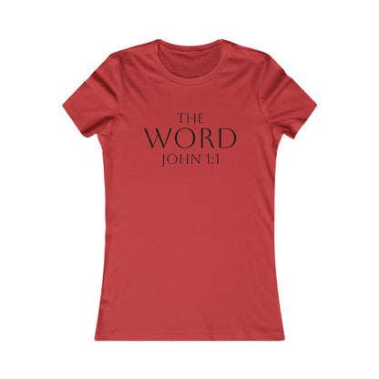 “The Word Eternal” – Women’s Favorite Christian Tee with Bold Dark Lettering (John 1:1)