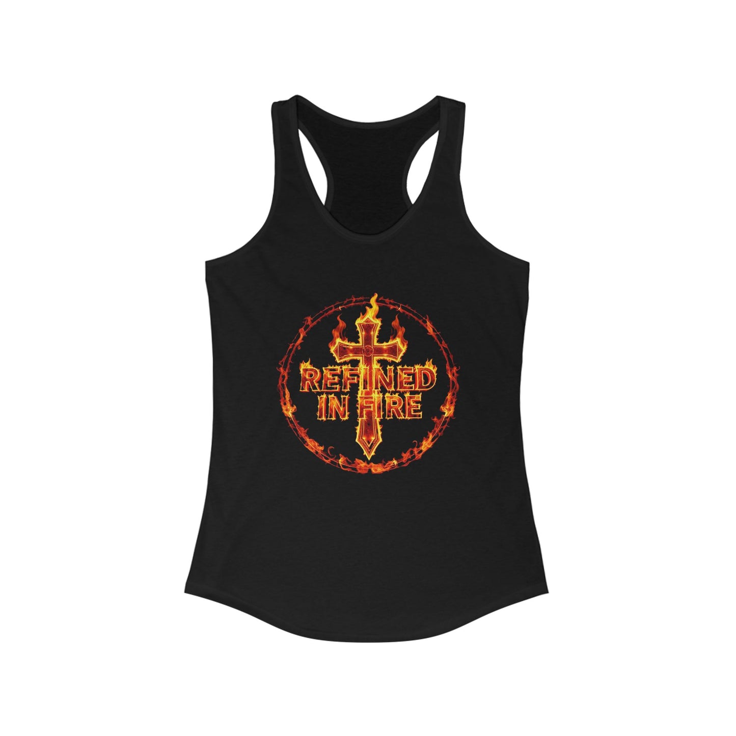 Refined in Fire Women’s Racerback Tank – Tested, Strong, Unshaken