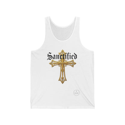 Sanctified Men's Gothic Cross Tank Top – Bold Faith Wear