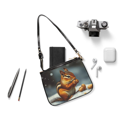 Winter Blessings Shoulder Bag – Chipmunk in Snow Design