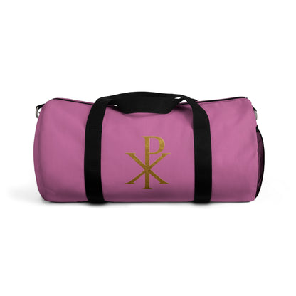 Women's Christ’s Victory Duffle Bag in Pink – Chi Rho Symbol
