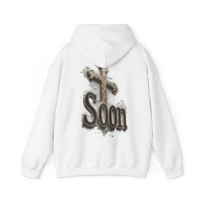 Christian Women’s Hoodie – Soon Cross Hoodie with Revelation 22:12 (Dark Lettering)