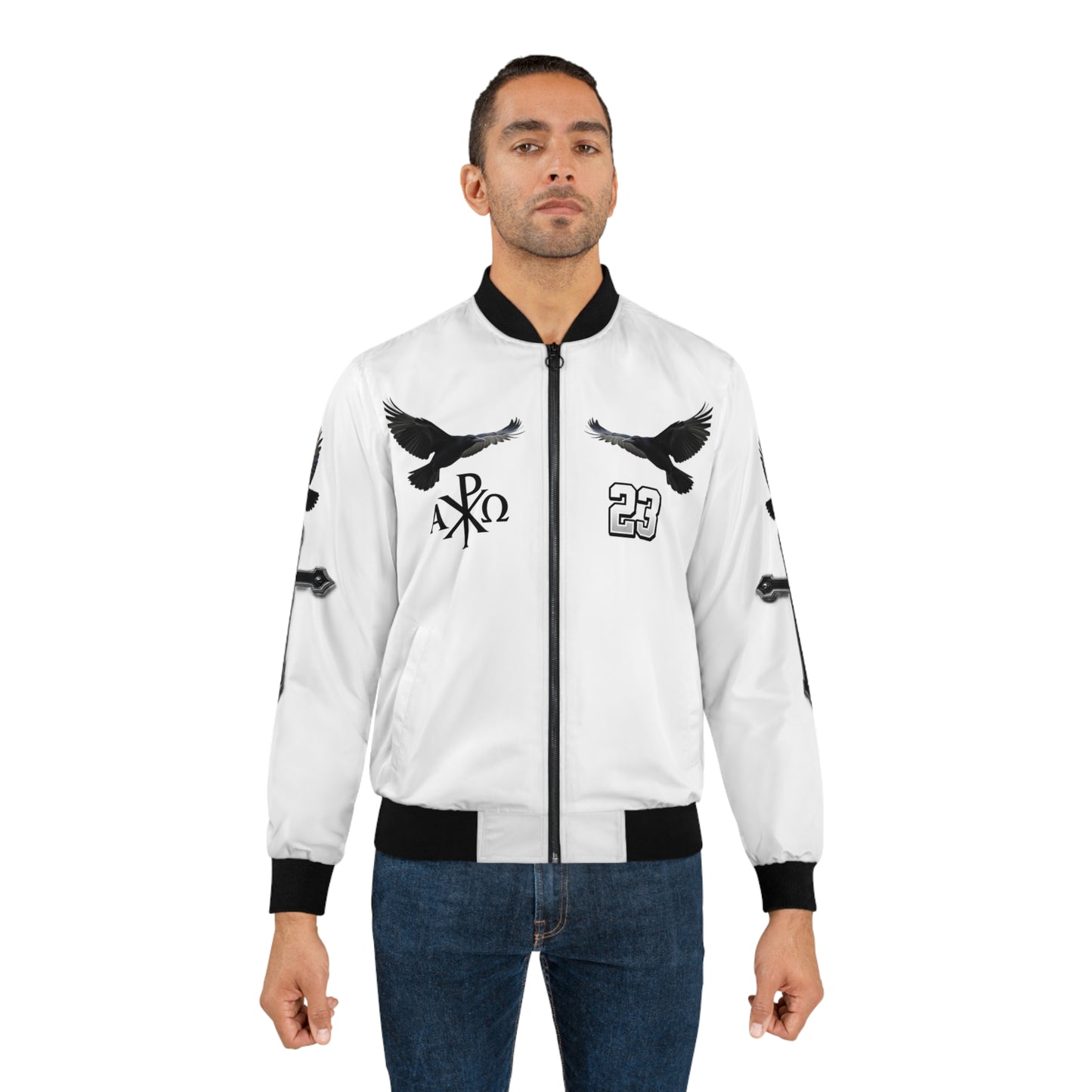 Faithful Guardians – Cross & Crows Men’s Bomber Jacket