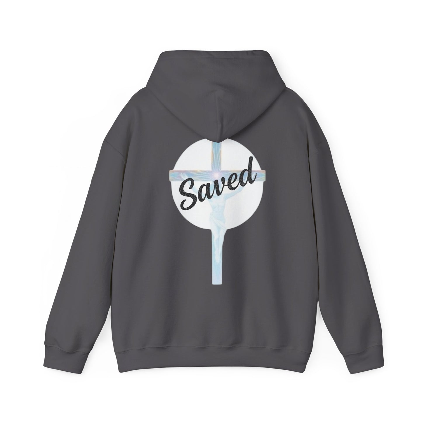 Saved in Christ – Men’s Faith Hoodie with Cross Design