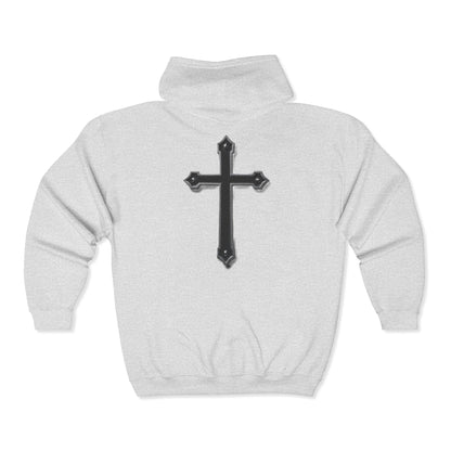 Men’s Black Cross Zip-Up Hoodie – Everyday Faith & Comfort