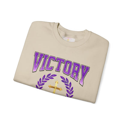 Victory in Christ Men’s Sweater – Crowned in Faith