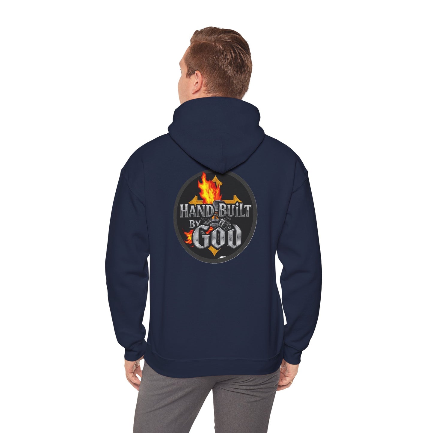 Hand Built By God - Bold Christian Men’s Hoodie