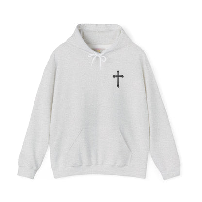 Warrior’s Black Cross Men’s Hoodie – Front & Back Christian Apparel | Ephesians 6:11
